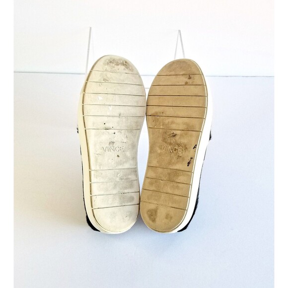 VINCE Women's Black Calf Hair Slip On Sneakers Sz 6 36 Flat Slip On Pony - Picture 13 of 14